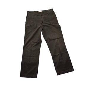 Merona Pants 36x32 Mens Brown Chino Flannel Lined Slim Tapered Flat Front Casual